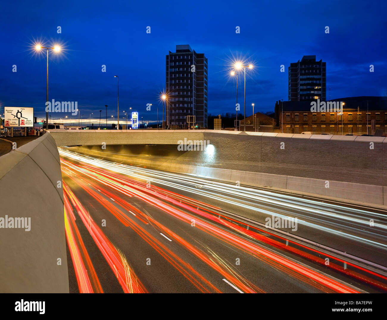 Westlink Autobahn Belfast Nordirland Stockfoto