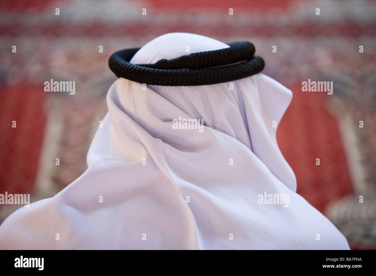 Muslimischen Mann beim Gebet, Salah muslimischen Gebet in der Umayyaden-Moschee, Damaskus, Syrien, Asien Stockfoto