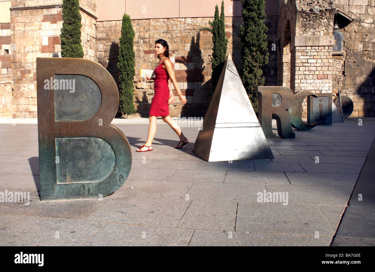 Barcelona-Zeichen, Barrio Gotic, Barcelona, Katalonien, Spanien Stockfoto