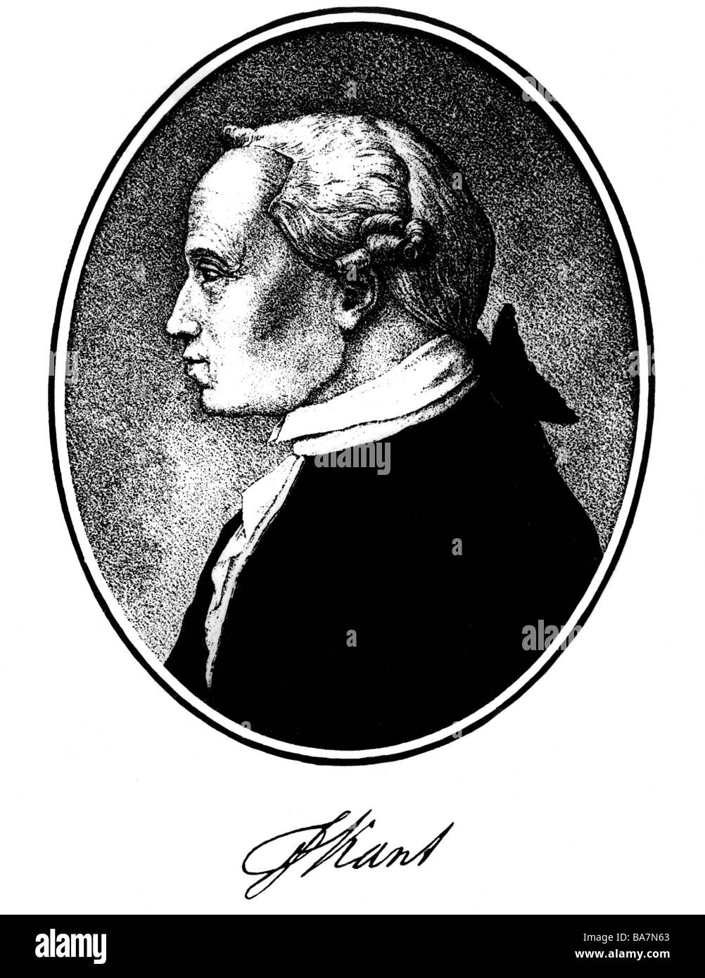 Kant, Immanuel, 22.4.1724 - 12.2.1804, deutscher Philosoph, Porträt, Lithografie nach Zeichnung von Hans Schnorr von Carolsfeld (1764-1871), Artist's Urheberrecht nicht gelöscht werden Stockfoto