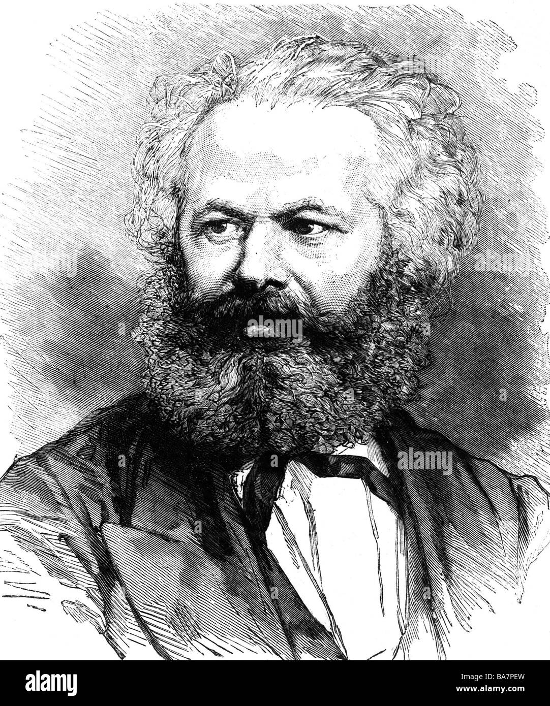 Marx, Karl, 5.5.186 - 14.3.1883, deutscher Philosoph und Journalist, Porträt, Stockfoto