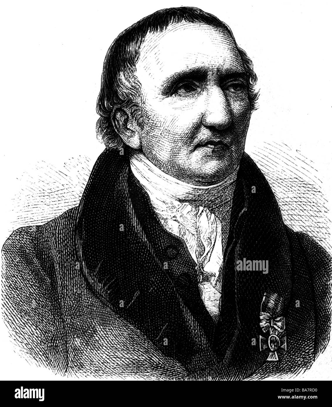 Schadow, Johann Gottfried, 20.5.1764 - 27.1.1850, deutscher Bildhauer, Porträt, Gravur, 19. Jahrhundert, Stockfoto