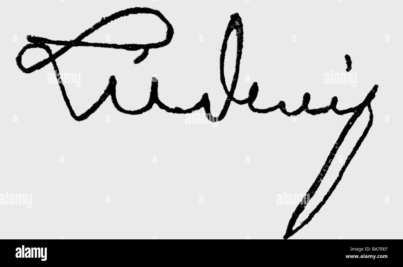 Louis I., 25.8.815 - 29.2.1868, König von Bayern 16.2.188 - 20.3.1848, Unterschrift, Stockfoto