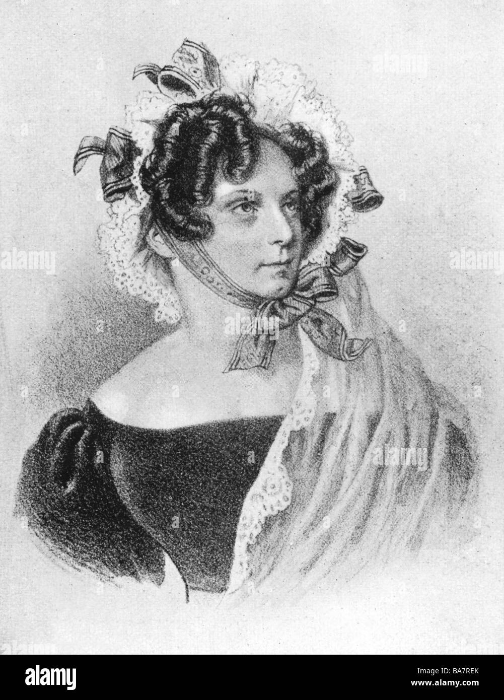 Schroeder, Sophie, 1.3.171 - 25.2.1868, deutsche Schauspielerin, Porträt, nach dem lithographischen Bild von Josef Kriehuber, 188, Stockfoto