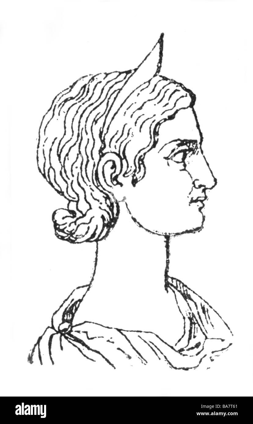 Zenobia, Septimia, ca. 240 - nach 272, Königin von Palmyra 267 - 272, Porträt, Holzgravur, 19. Jahrhundert, Stockfoto