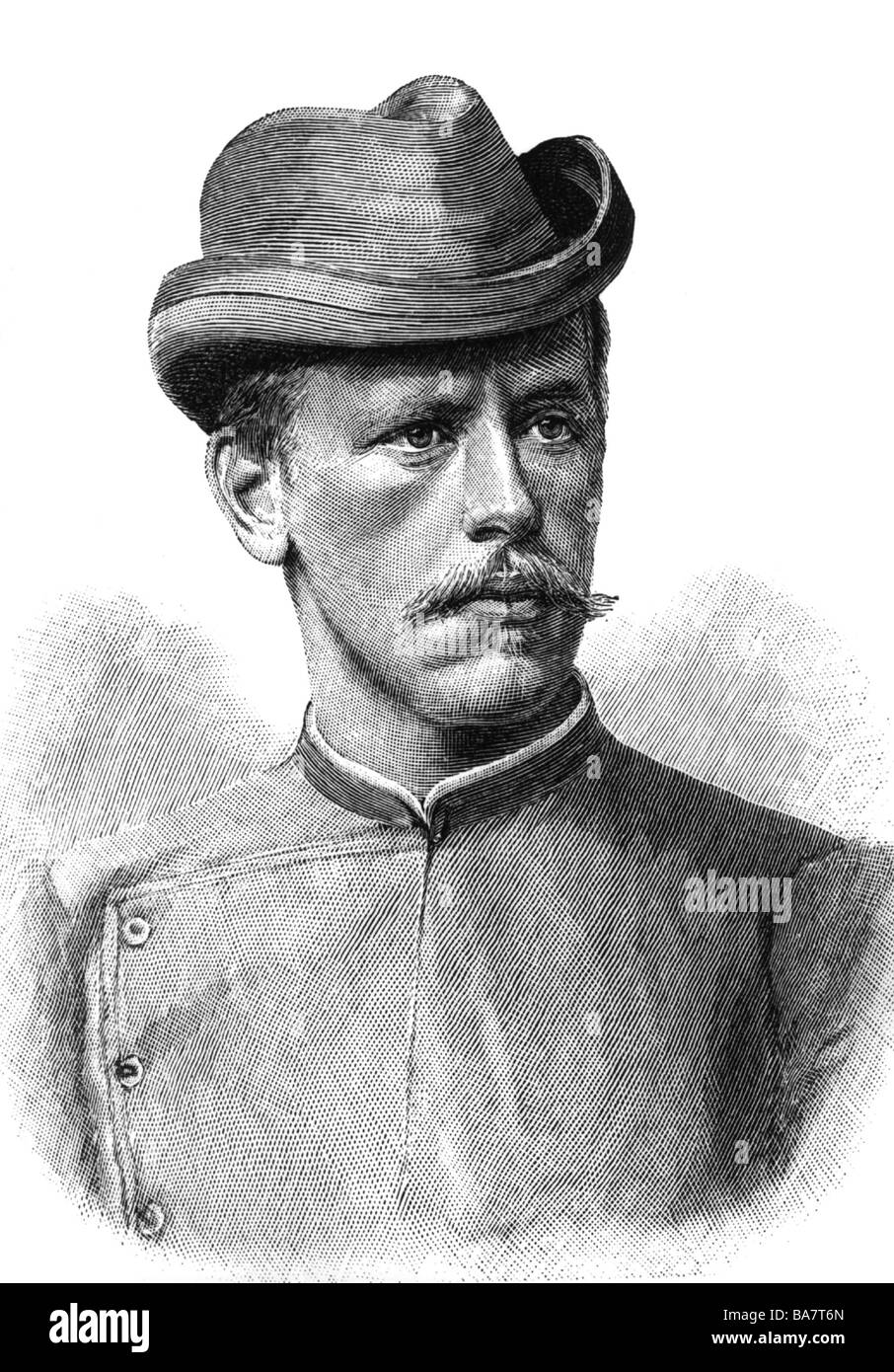 Nansen, Fridtjof, 10.10.1861 - 13.5.1930, norwegischer Polarforscher, Wissenschaftler, Porträt, Holzgravur, 19. Jahrhundert, Stockfoto