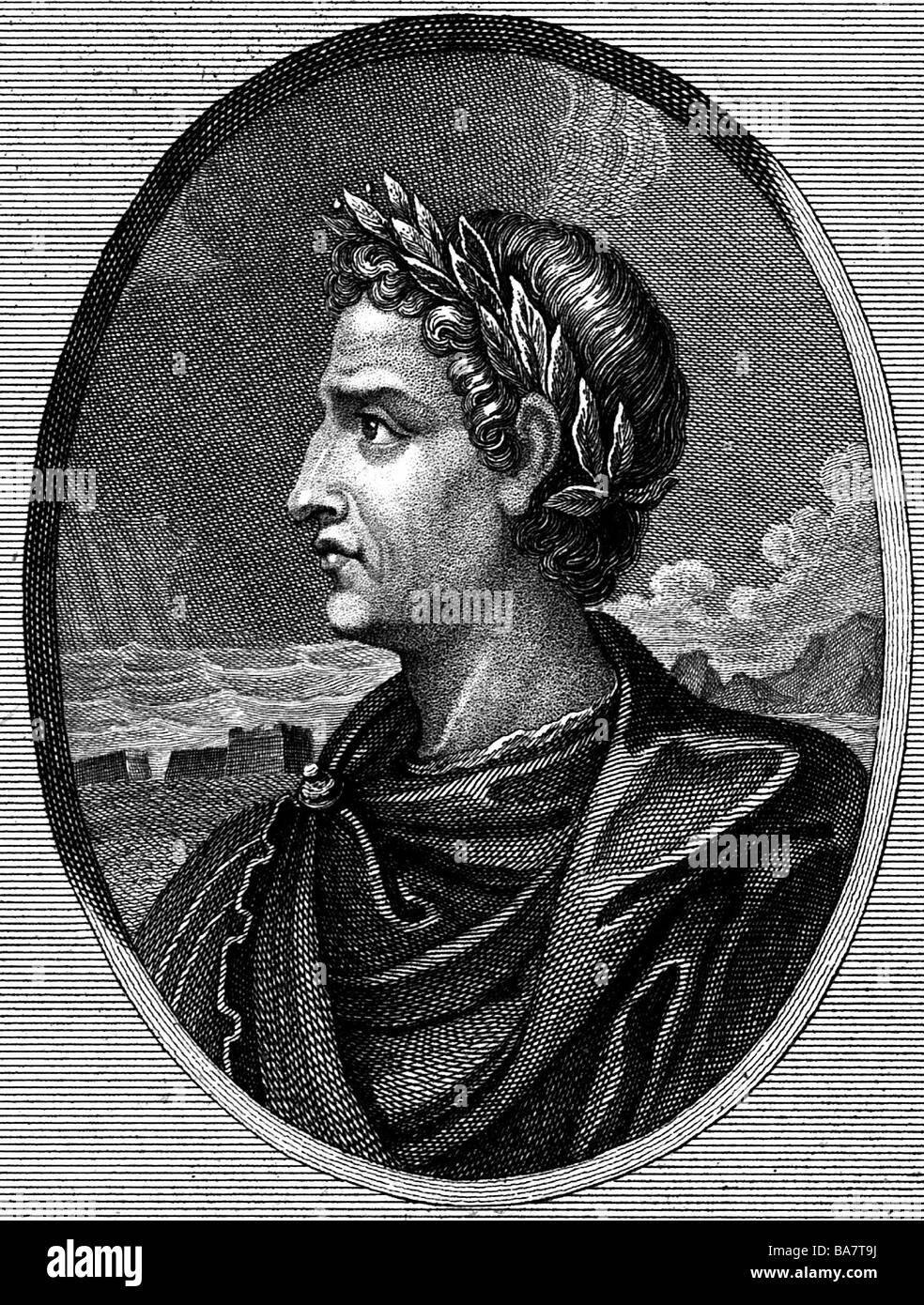 Caesar, Gaius Julius, 13.7.100 - 15.3.44 BC, Porträt, Kupferstich, 18. Jahrhundert, Artist's Urheberrecht nicht gelöscht werden Stockfoto