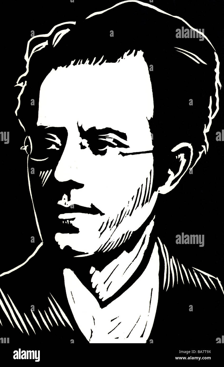 Mahler, Gustav, 7.7.1860 - 18.5.1911, österreichischer Musiker (Komponist, Dirigent), Porträt, Holzschnitt, Stockfoto