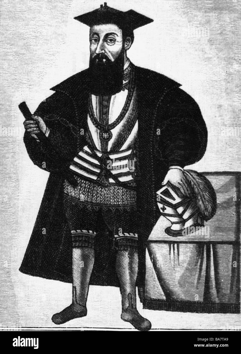 Gama, Vasco da, ca. 1469 - 24.12.1524, Portugiesisch Seefahrer, 1. Graf von Vidigueira, volle Länge, Stockfoto