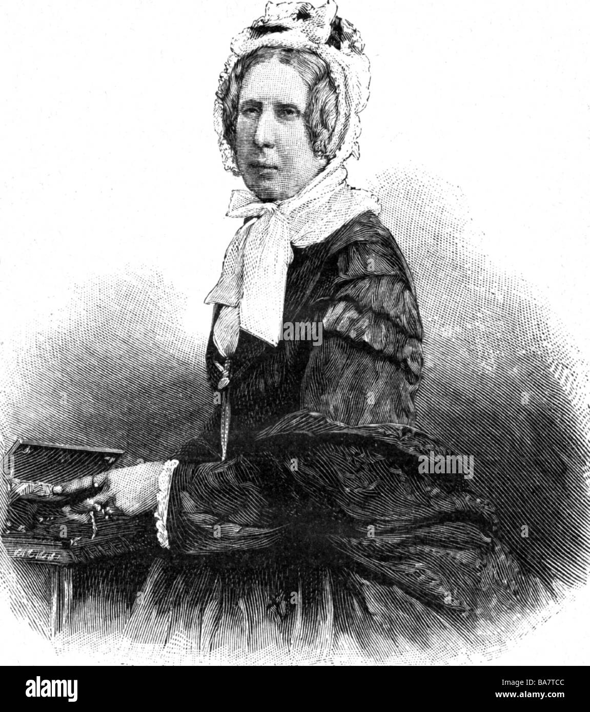 Levetzow, Theodora Ulrike Sophie von, 4.2.1804 - 13.11.1899, deutsche Adelige, Holzgravur, ca. 1890, Stockfoto