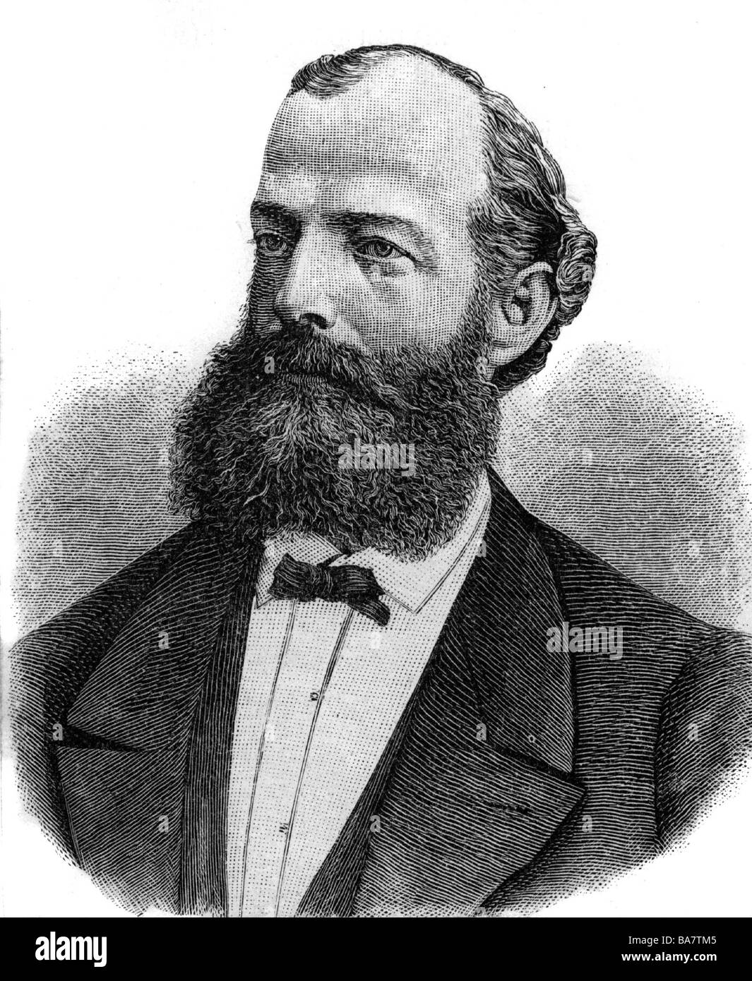 Kekule von Stradonitz, Friedrich August, 7.9.1829 - 13.7.1896, Porträt, Holzgravur, 19. Jahrhundert, Stockfoto