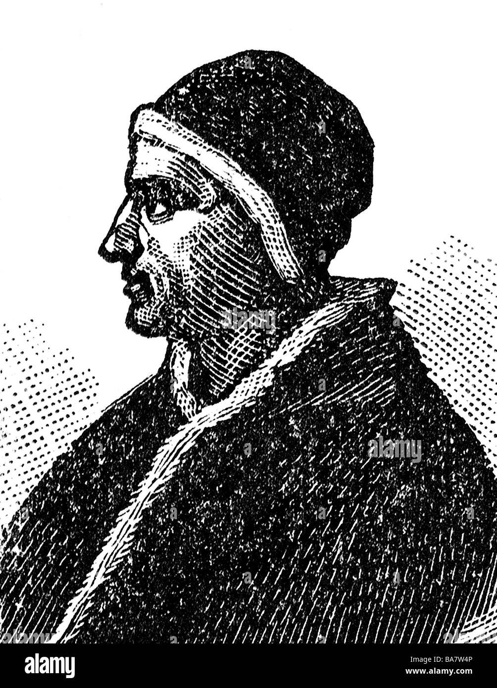 Gregor XII. (Angelo Correr), ca. 1325 - 18.10.1417, Papst 30.11.1406 - 4.7.1415, Porträt, Holzgravur, ca. 1900, Stockfoto