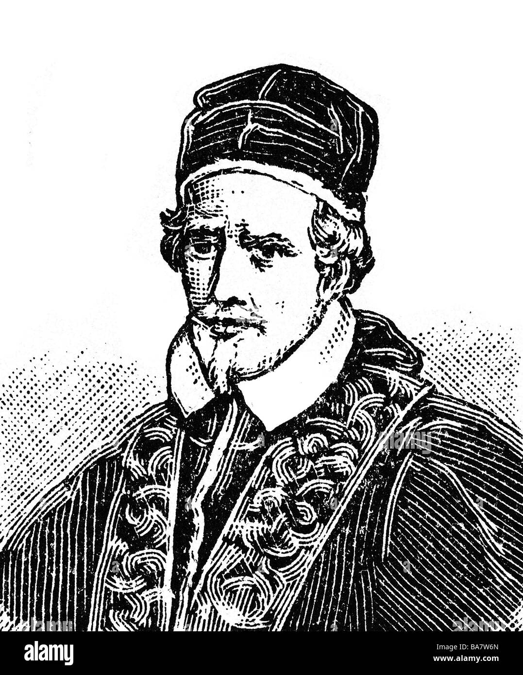 Innozenz XII (Antonio Pignatelli) 13.3.1615 - 27.9.1700, papst seit 12.7.1691, Porträt, Holzgravur, ca. 1900, Stockfoto