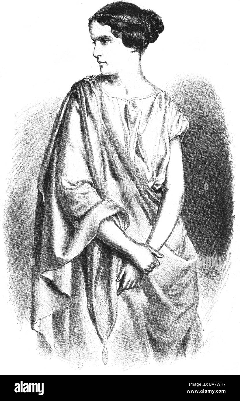 Felix, Rachel, 18.2.188 - 4.1.1858, französische Schauspielerin, halbe Länge, nach einem lithographischen Stück von Kriehuber, 19. Jahrhundert, Stockfoto
