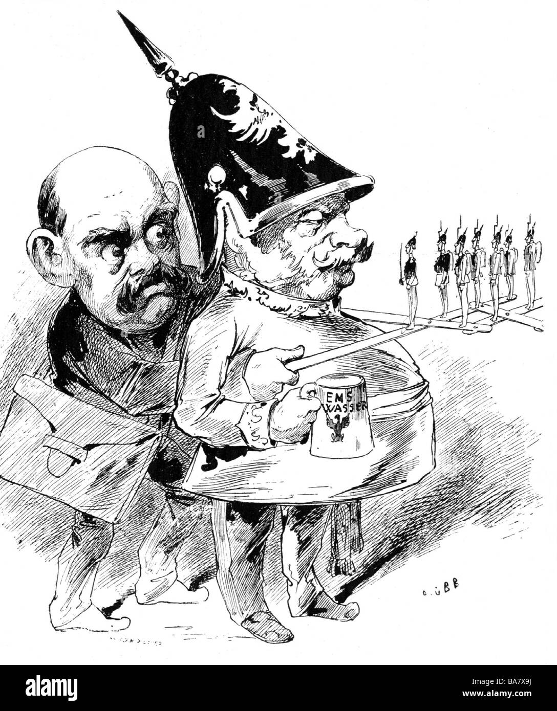 Otto von, 1.4.1815 - 30.7.1898, deutscher Politiker, Karikatur, "Bismarck Le roi de Prusse", Zeichnung, "L'Eclipse", 1870, Stockfoto