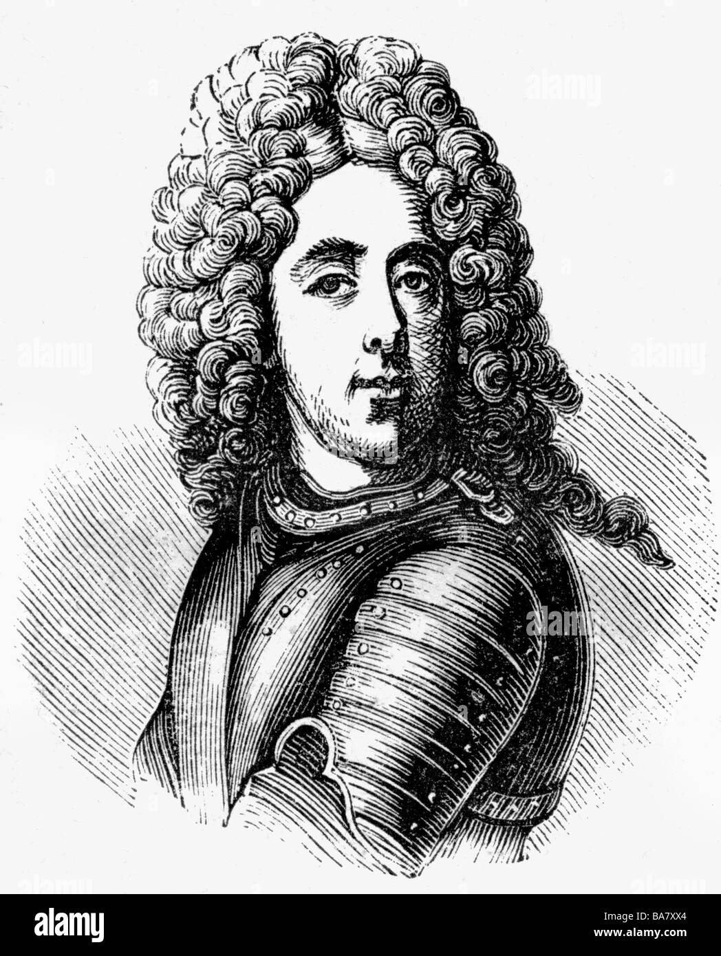 Eugene, 18.10.1663 - 21.4.1736, Fürst von Savoy-Carignan, Kaiserlicher General, Porträt, Holzgravur, 19. Jahrhundert, Stockfoto