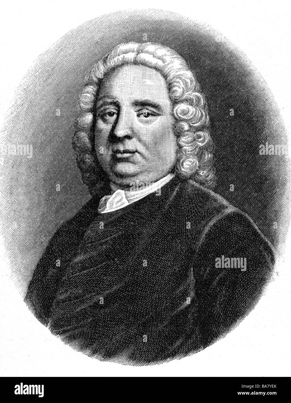 Richardson, Samuel, 19.8.1689 - 4.7.1761, englischer Autor/Schriftsteller, Porträt, Gravur von MacArbell, nach Malerei von Highmore, 18. Jahrhundert, Stockfoto