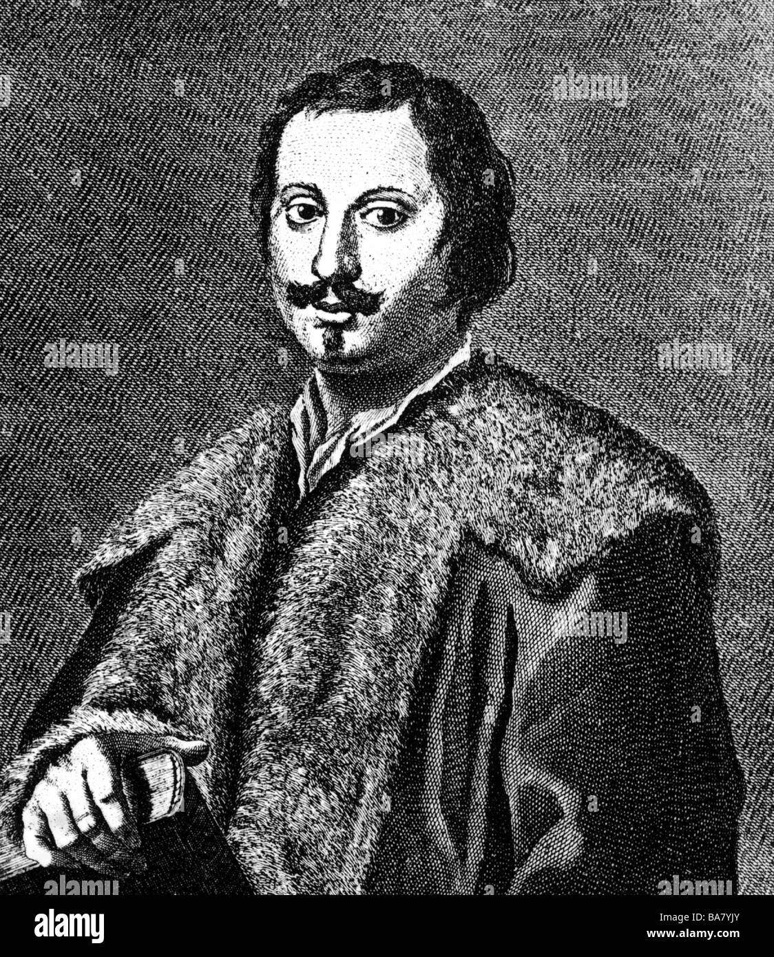Torricelli, Evangelista, 15.10.1608 - 25.10.1647, italienischer Physiker, halbe Länge, Holzgravur, 19. Jahrhundert, Stockfoto