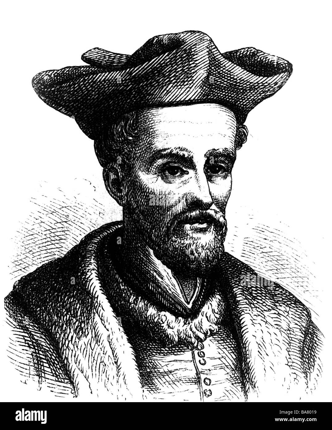 Rabelais, François, circa 1494 - 9.4.1553, französische Autorin/Autor, Humanist, Porträt, Holzstich, 19. Jahrhundert, nach zeitgenössischen Malerei, Artist's Urheberrecht nicht gelöscht werden Stockfoto