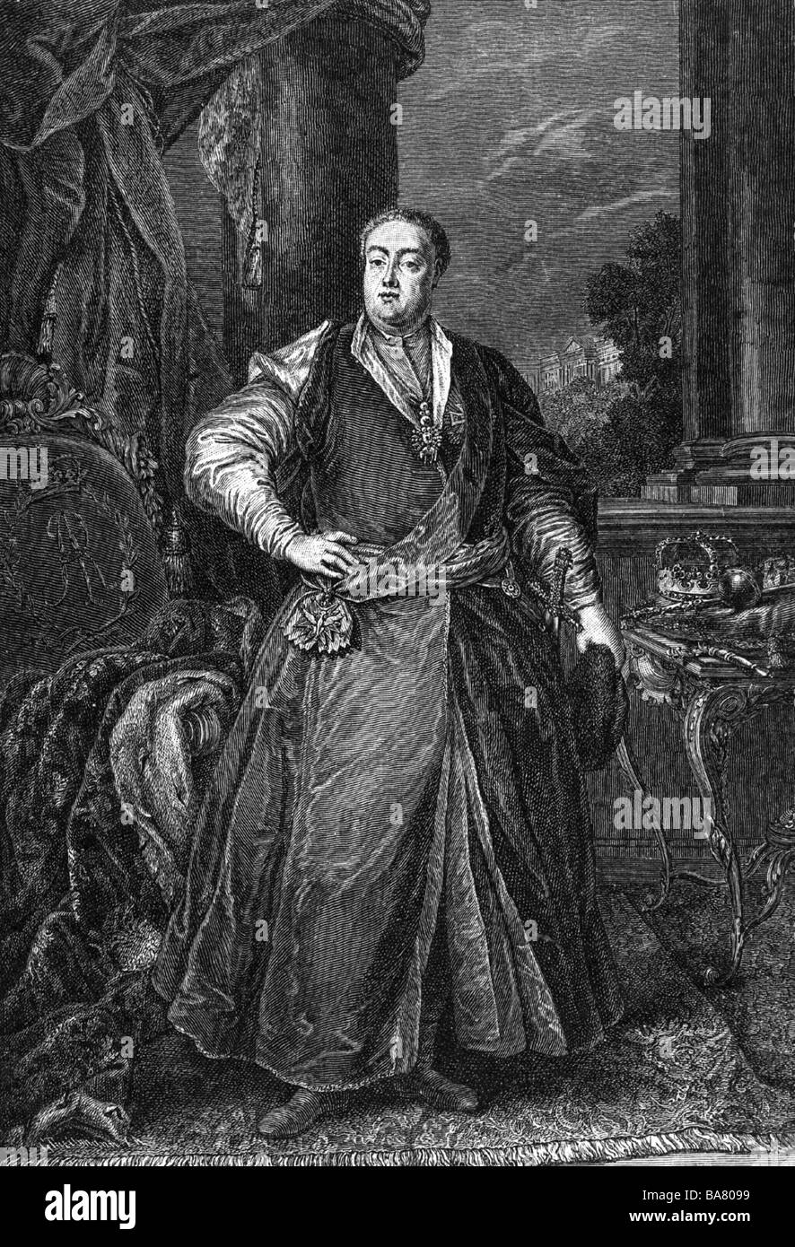 Friedrich August II., 17.10.1696 - 17.10.1763, Kurfürst von Sachsen 1733 - 1763, König von Polen (als Augustus III), volle Länge, Kupferstich von L. Zucchi, nach dem Lackieren von Louis de Silvestre (1675-1760), Artist's Urheberrecht nicht gelöscht werden Stockfoto