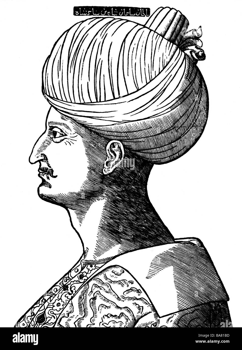 Suleiman ich "der prächtige", ca. 1495 - 27.4.1566, Sultan des Osmanischen Reiches 1520-1566, Porträt, Holzschnitt, 16. Jahrhundert Stockfoto