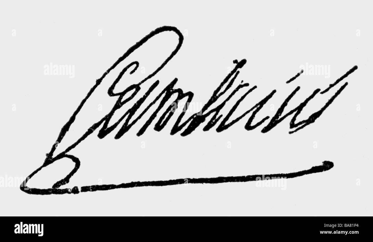 Cambaceres, Jean Jacques de, 18.10.1753 - 8.3.248, französischer Politiker, Unterschrift, Stockfoto