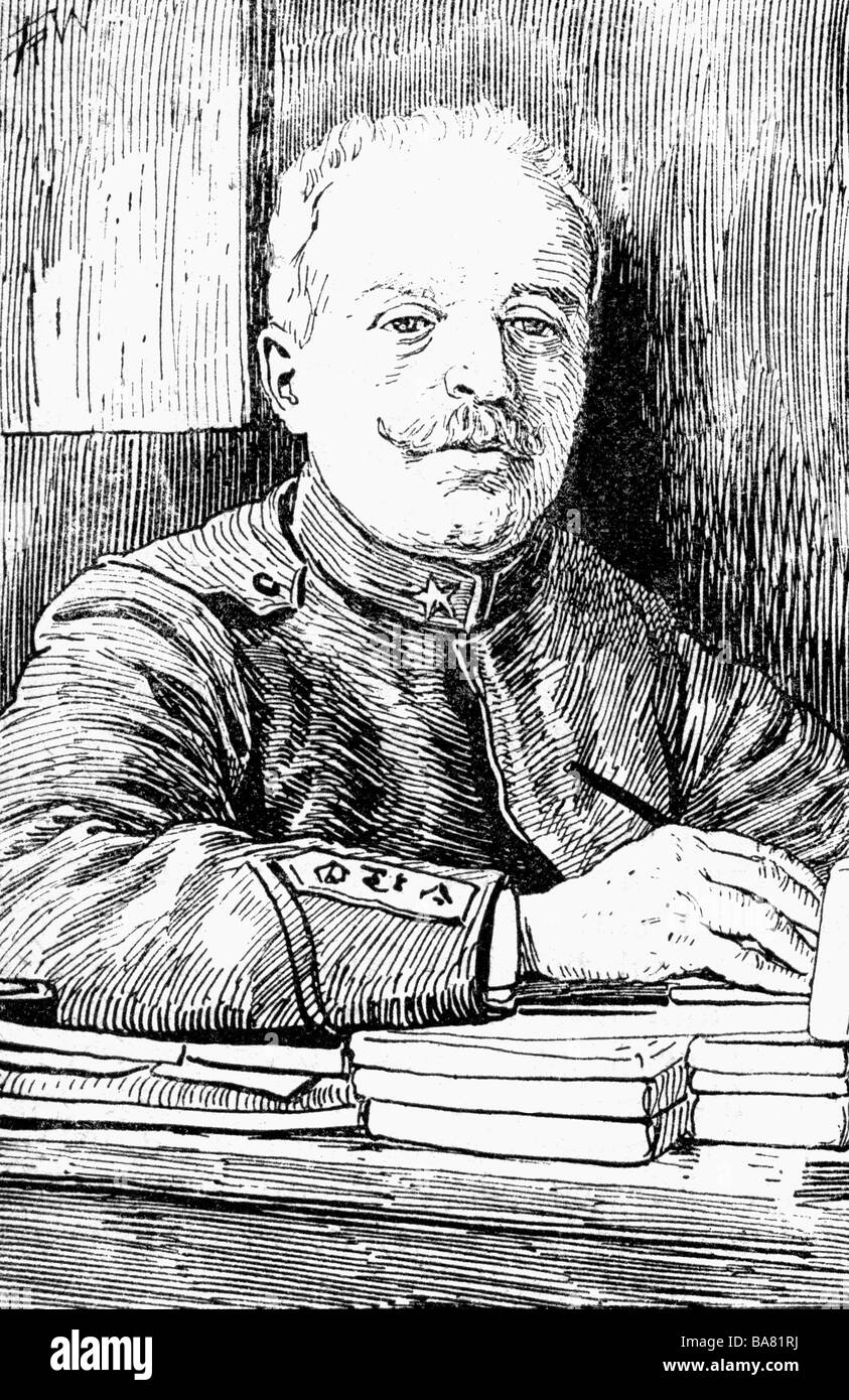 Cadorna, Luigi, 4.9.1850 - 21.12.1928, italienischer General, Armeechef 1914 - 1917, Porträt, Drawinf um das Jahr 1916, Stockfoto