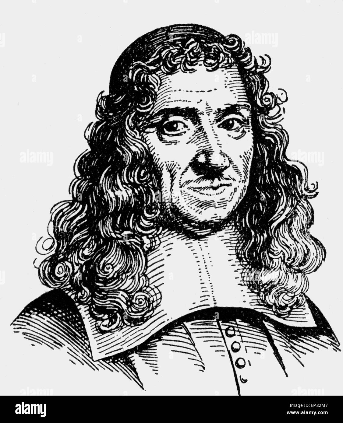 Corneille, Pierre, 6.6.1606 - 1.10.1684, französischer Autor/Schriftsteller, Porträt, Holzgravur, 19. Jahrhundert, Stockfoto