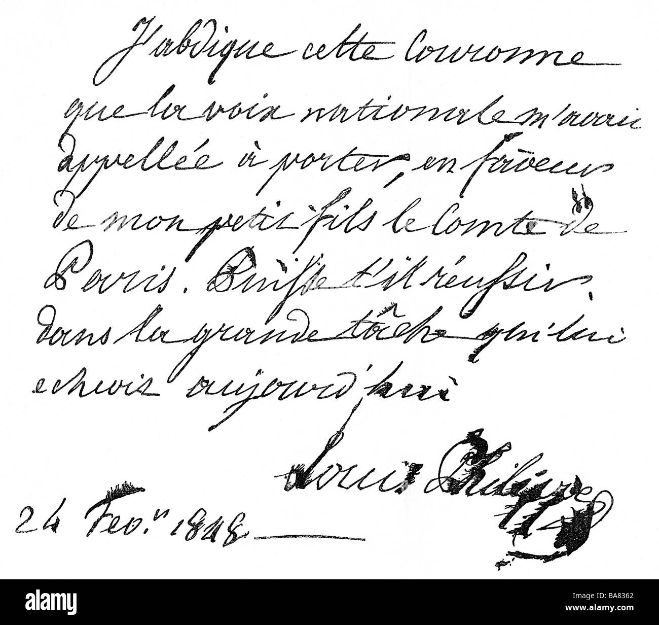 Louis Philippe I., 6.10.721 - 26.8.1850, König von Frankreich 7.8.1830 - 24.2.1848, Abdankung, 1848, Stockfoto