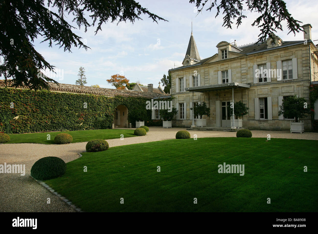 Saint-Emilion (33): die Eigenschaft "Château Cheval Blanc" Stockfoto