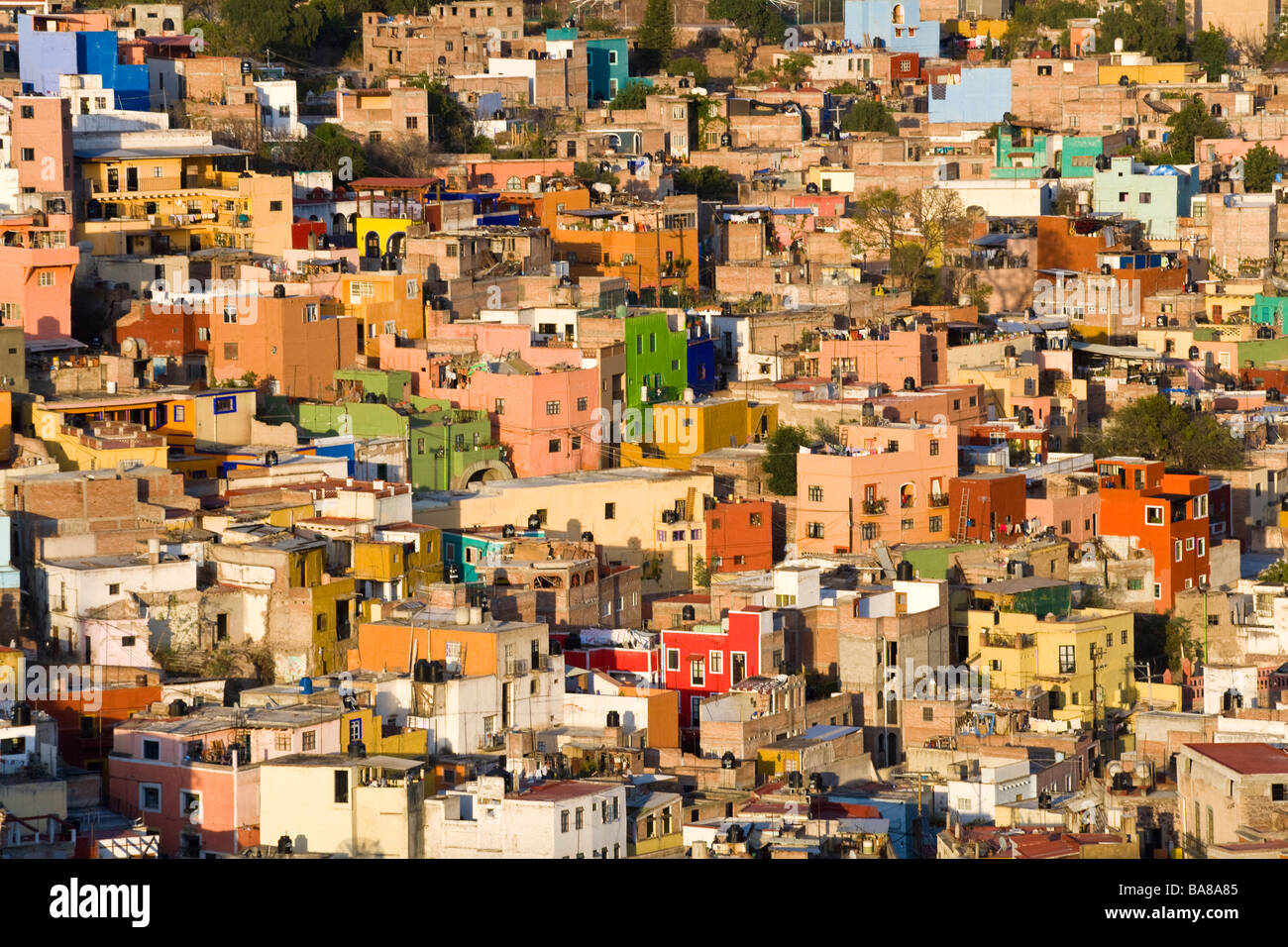 Blick über Guanajuato Mexiko Stockfoto
