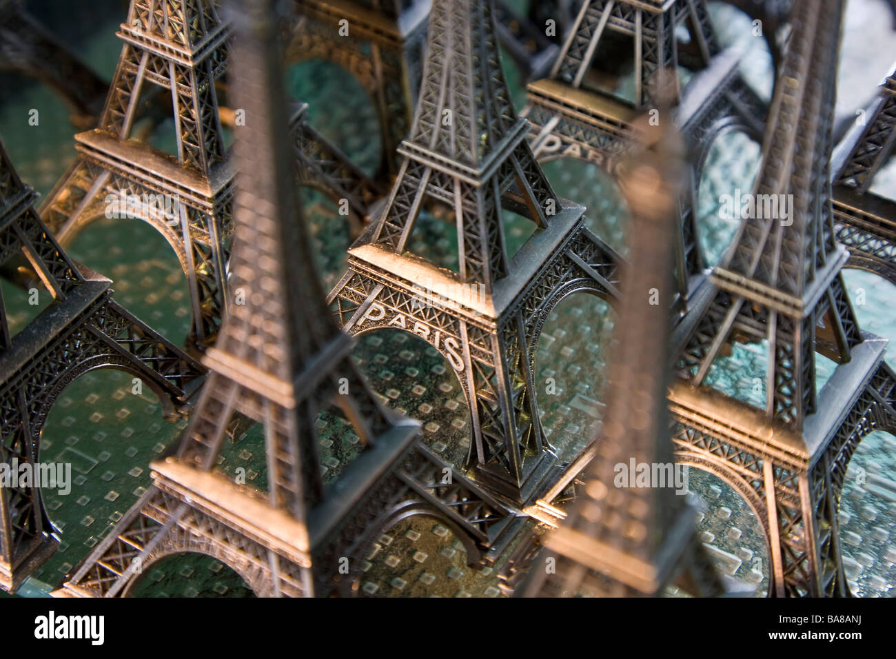 Modell Eiffeltürmen Paris Frankreich Stockfoto