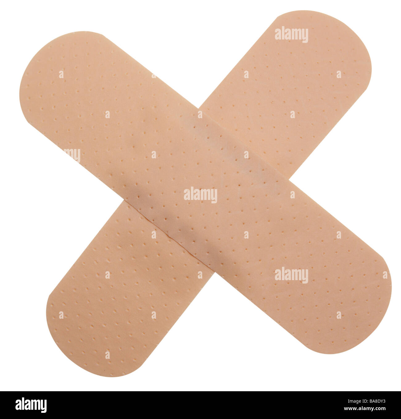 Band Aid Gips in Form von Kreuz Stockfoto