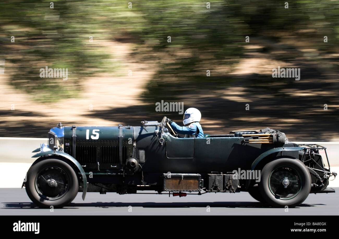 Ein 1927 Bentley LM Rep bei den historischen Autorennen 2007 Monterey, Monterey, Kalifornien, USA Stockfoto