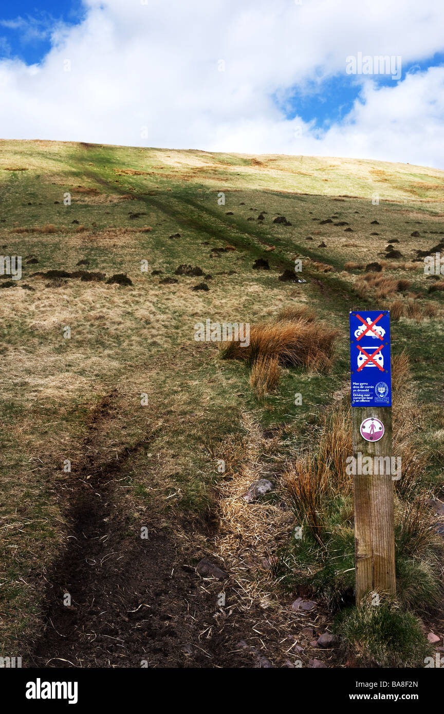 Schäden, die durch die Motorräder auf der Brecon Berg in Wales. Foto von Gordon Scammell Stockfoto