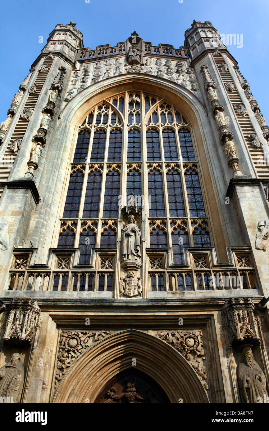 Bath Abbey in der Stadt Bath in Südwest-England Stockfoto