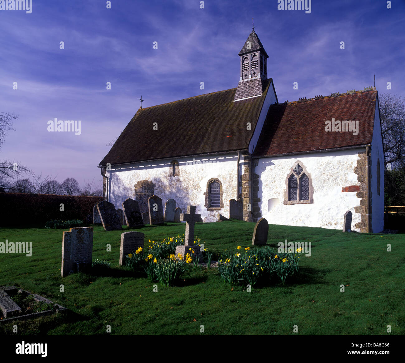 St. Botolphs Kirche, Hardham, West Sussex Stockfoto