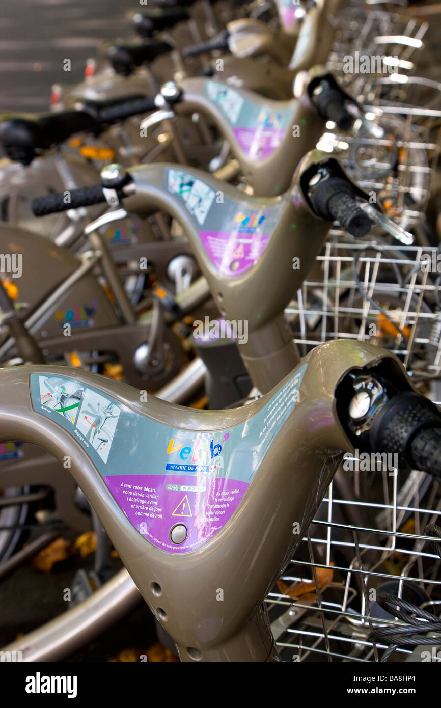 Velib Fahrrad Vermietung Schema Fahrrad Verleih Regelung in allen Bereichen der Paris-France Stockfoto