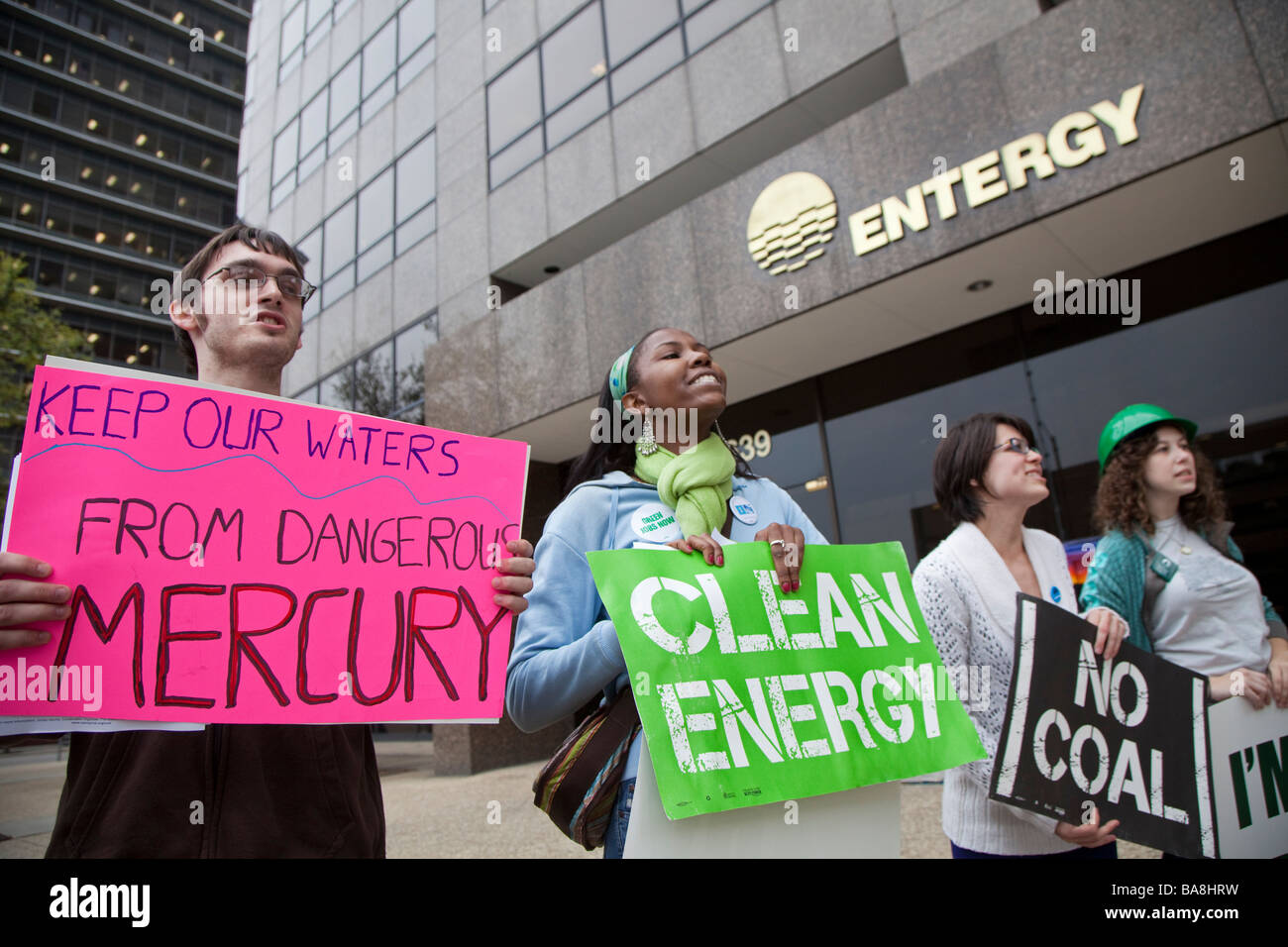 Umweltschützer protestieren Pläne für Kraftwerk Kohle-Verbrennung Stockfoto