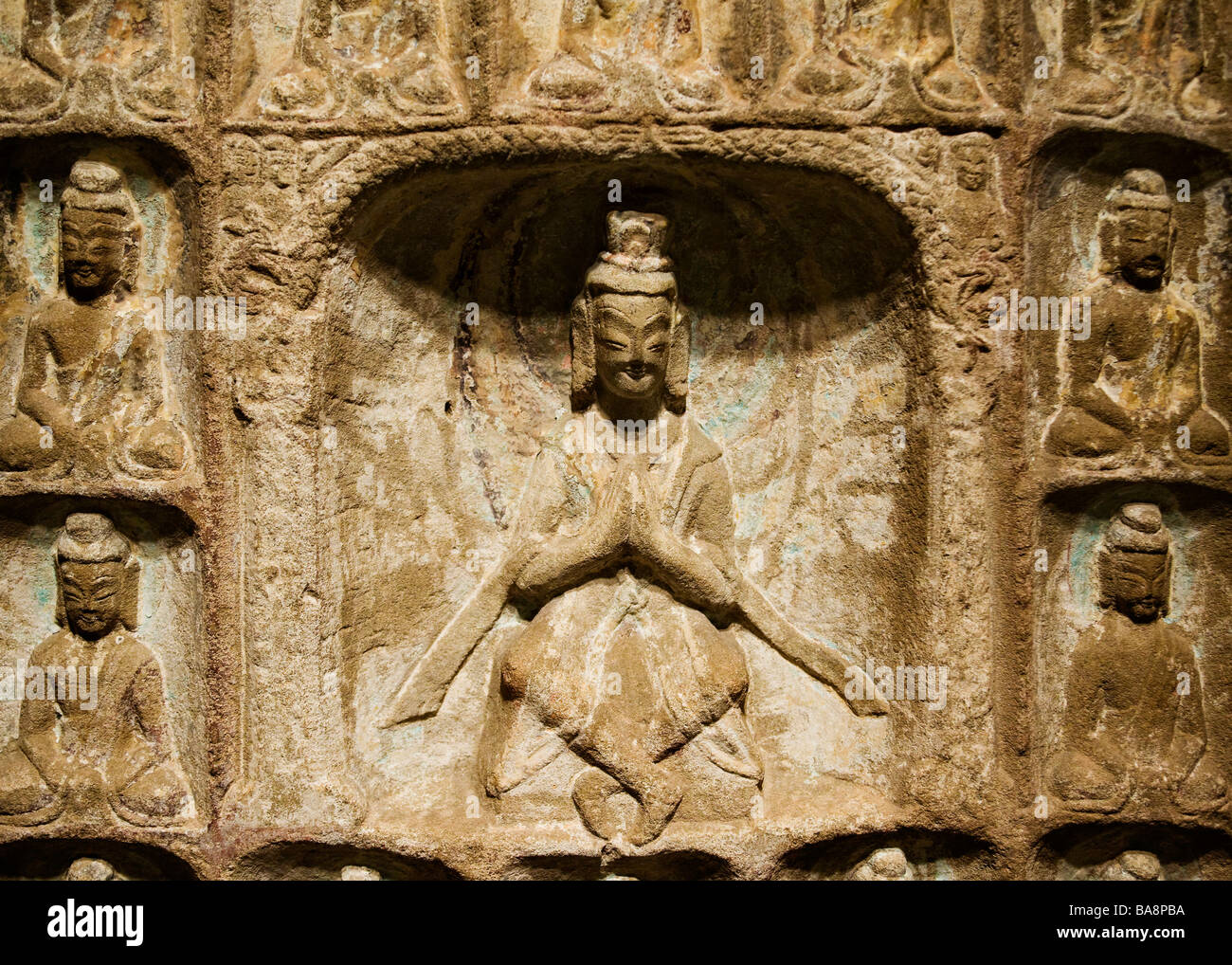 Buddhistische Stele - China, nördlichen Wei Periode, 6. Stockfoto