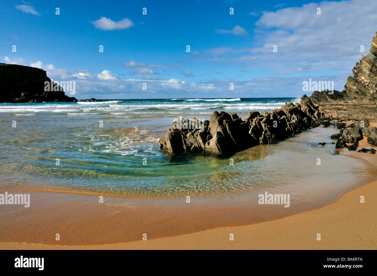 Strand Praia do Carvalhal im Naturpark Costa Vicentina und Südwest Alentejo Stockfoto