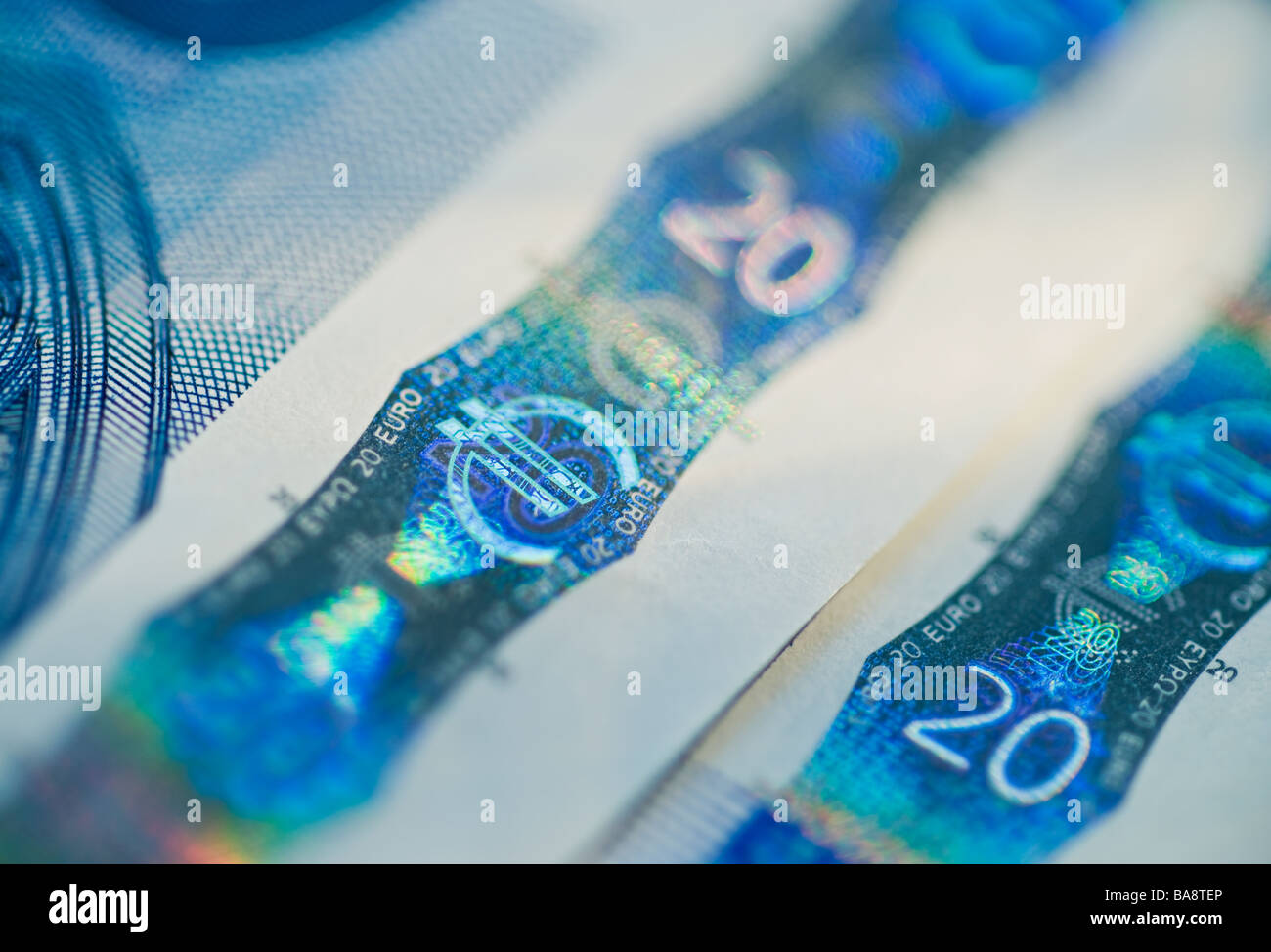 Nahaufnahme von Euro Hinweis Autograph Stockfoto