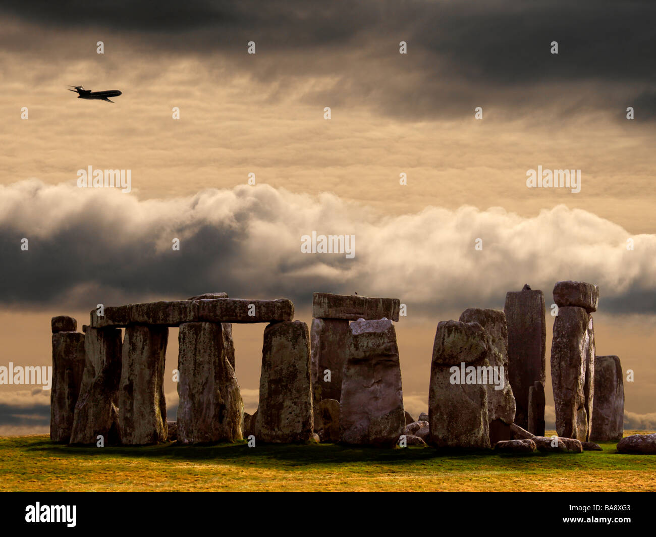 Stonehenge auf Salisbury Plain in Wiltshire im Südwesten Englands. Stockfoto