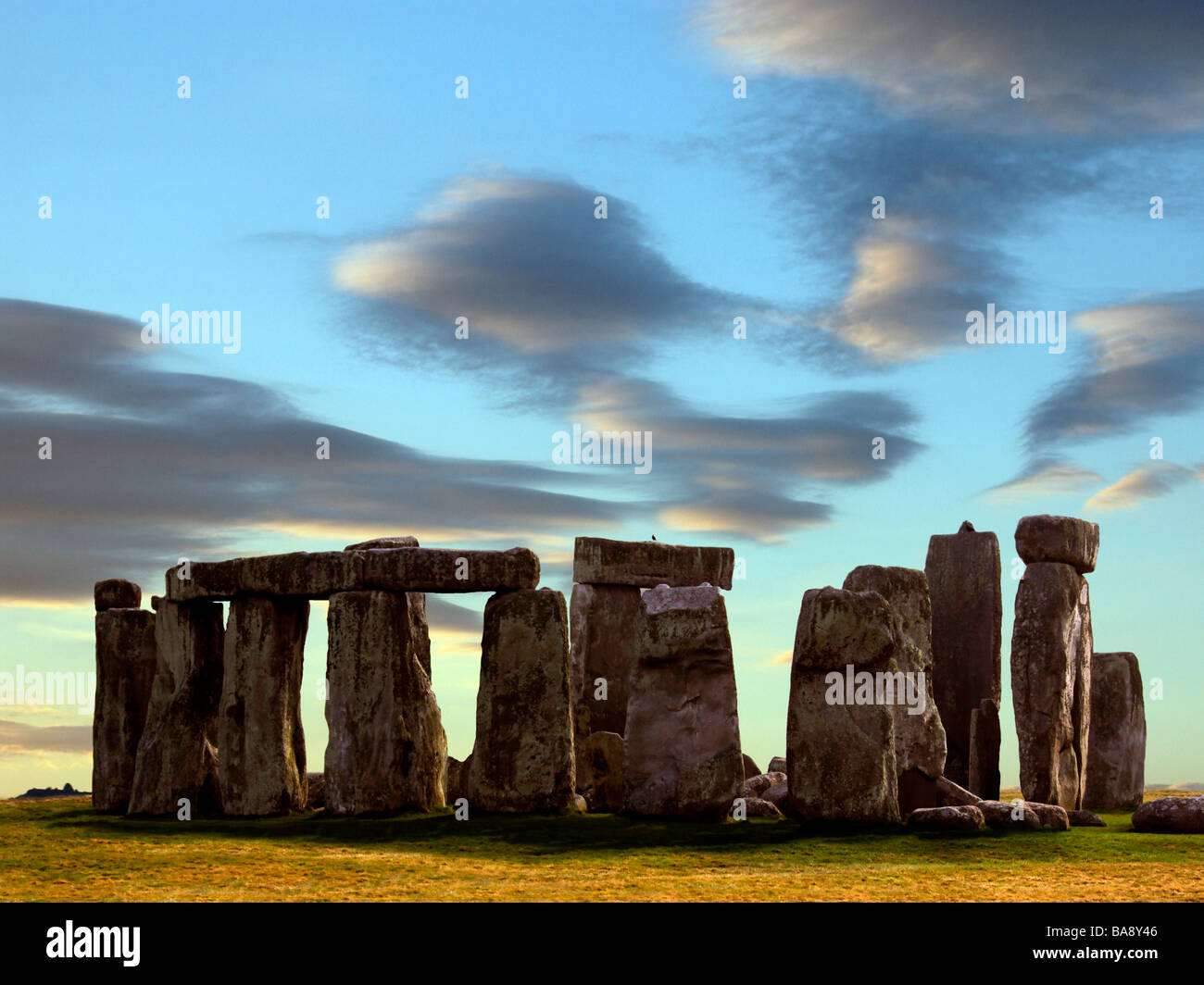 Stonehenge auf Salisbury Plain in Wiltshire im Südwesten Englands. Stockfoto