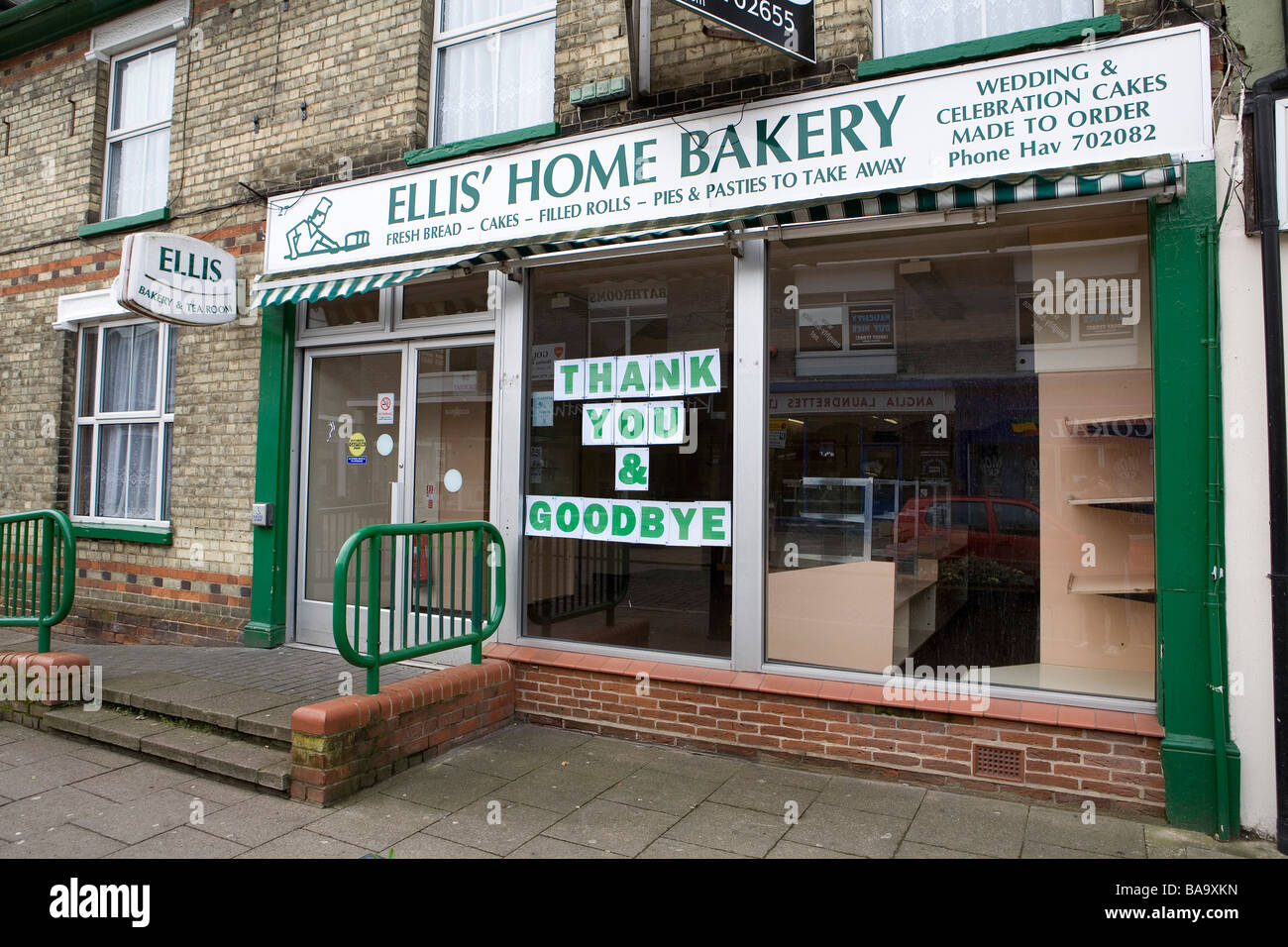 High Street Schließungen aufgrund der Rezession und Kreditkrise: A Bäcker Shop Stockfoto
