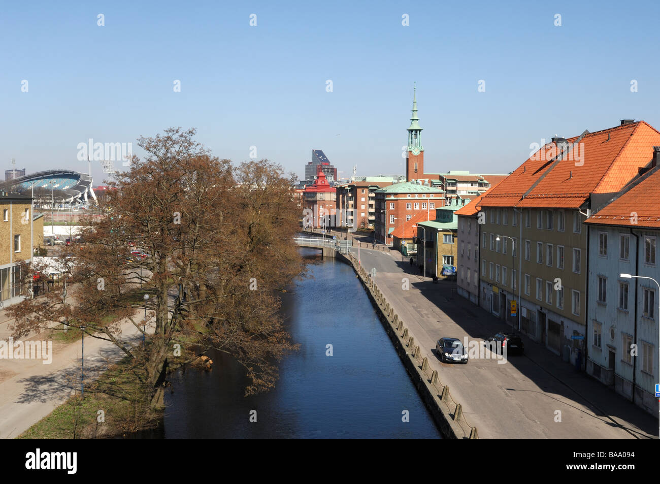 Kanal und Häuser in Göteborg Schweden Stockfoto