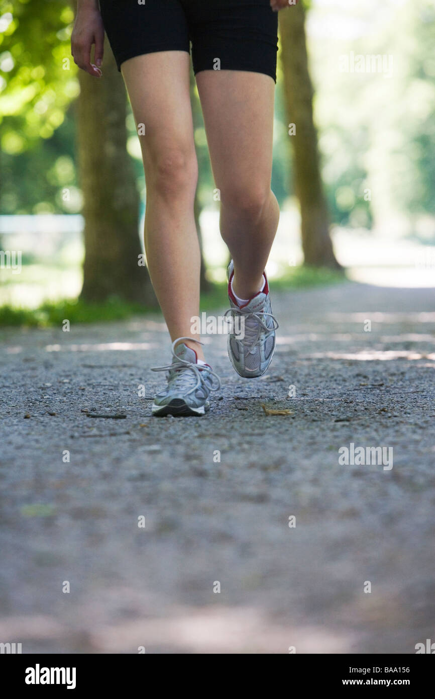 Eine Frau im freien Joggen, Stockholm, Schweden. Stockfoto