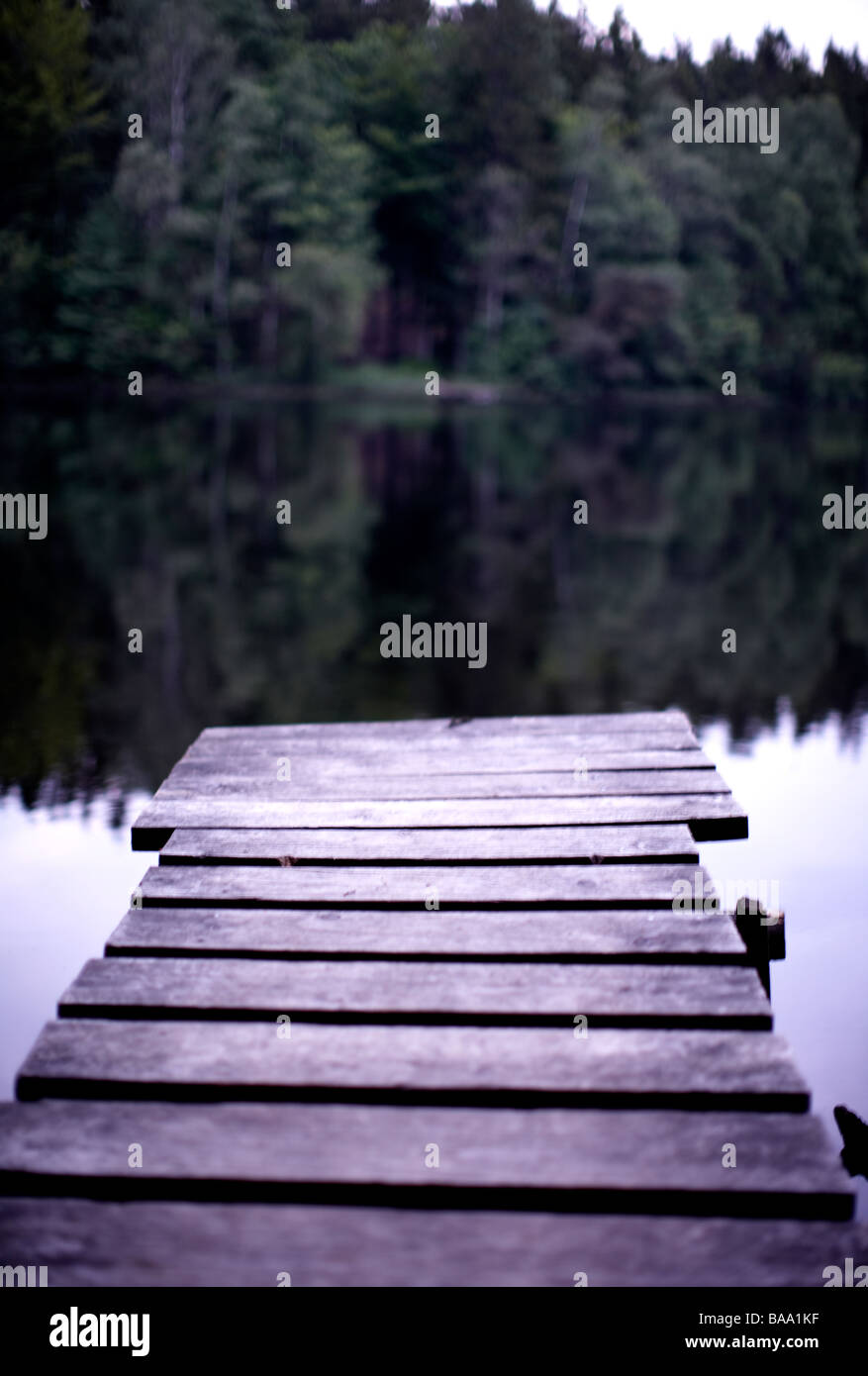 Ein Steg, Blekinge, Schweden. Stockfoto