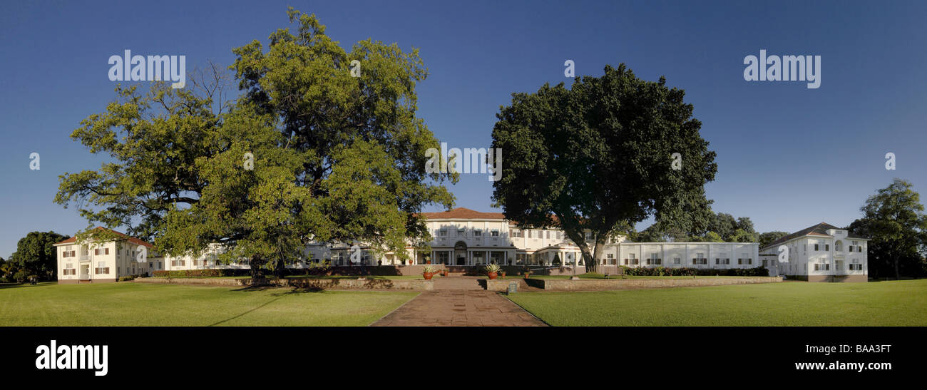 Victorai fällt Hotel Simbabwe Afrika Viktoriafälle Symbol Symbol von Simbabwe Geschichte historische Eisenbahnen Entwicklung Afrikas Stockfoto