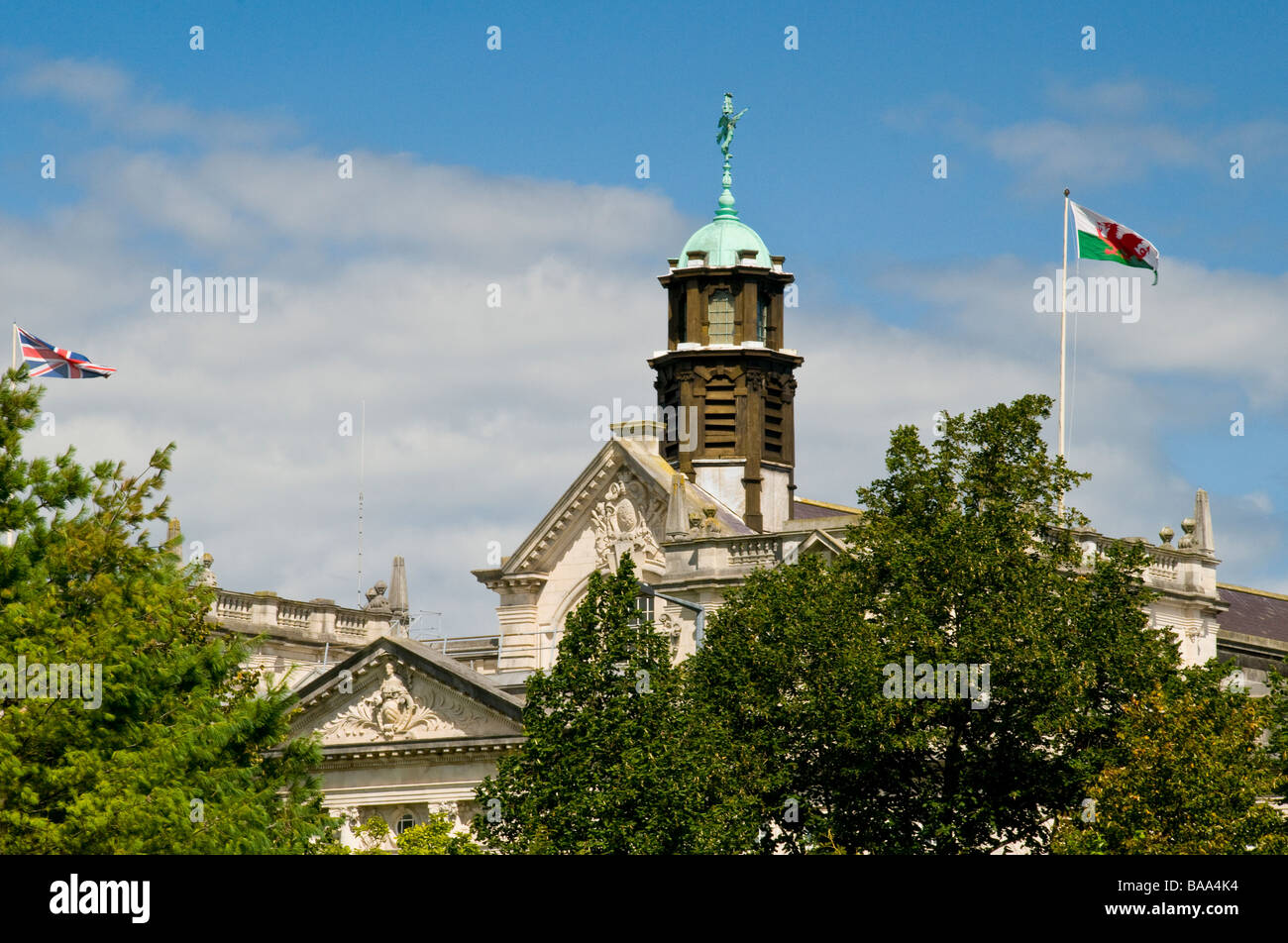 Dach der Cardiff University Cathays Park Cardiff Stockfoto